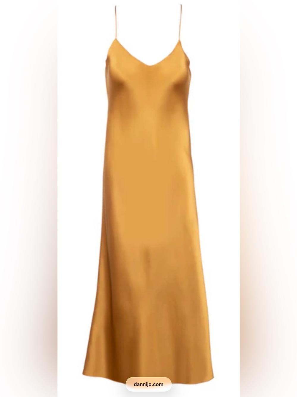 DANNIJO Bronze Midi Slip Dress | Noir | 100% Silk with adjustable straps